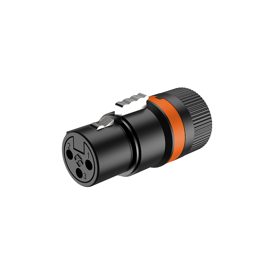 Conector XLR hembra giratorio de perfil bajo LX3F