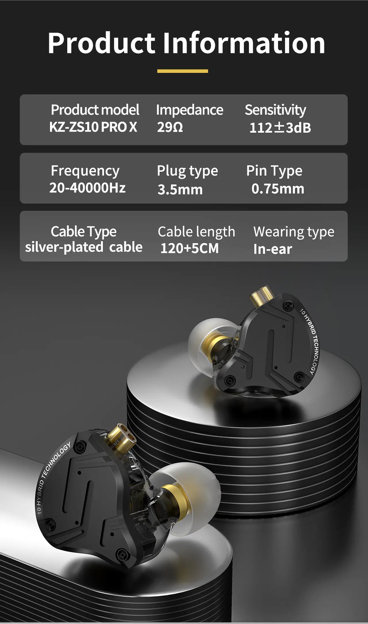 Audífono ZS10 PRO X KZ