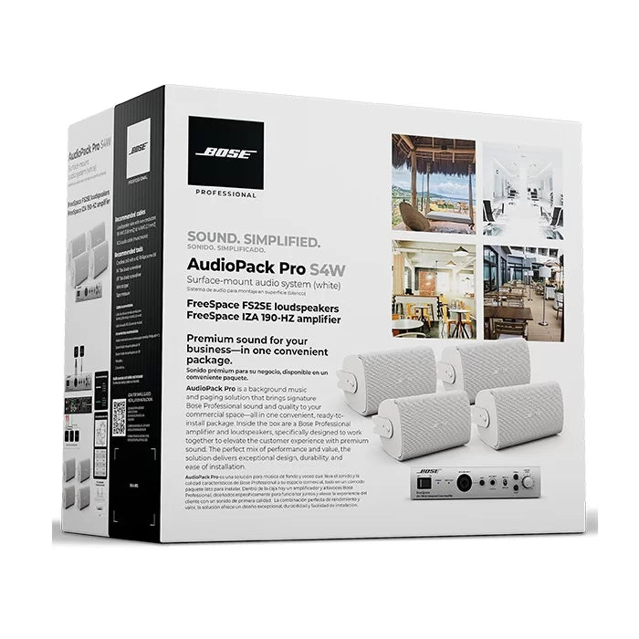 BOSE AUDIOPACK 4 UNIDADES FS2SE + 1 UNIDAD IZA190-HZ BLANCO