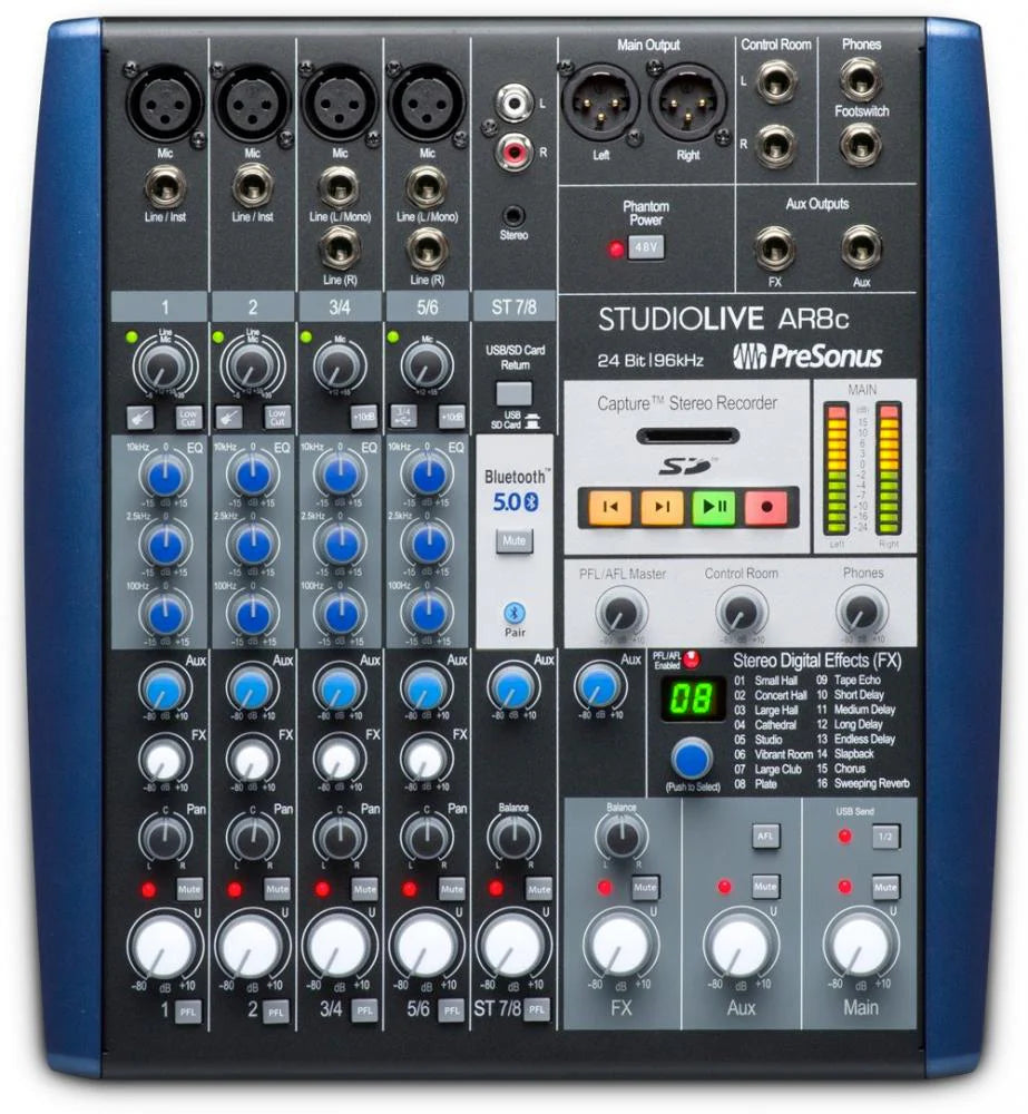 Presonus StudioLive AR8C Mezclador Análogo 8 Canales