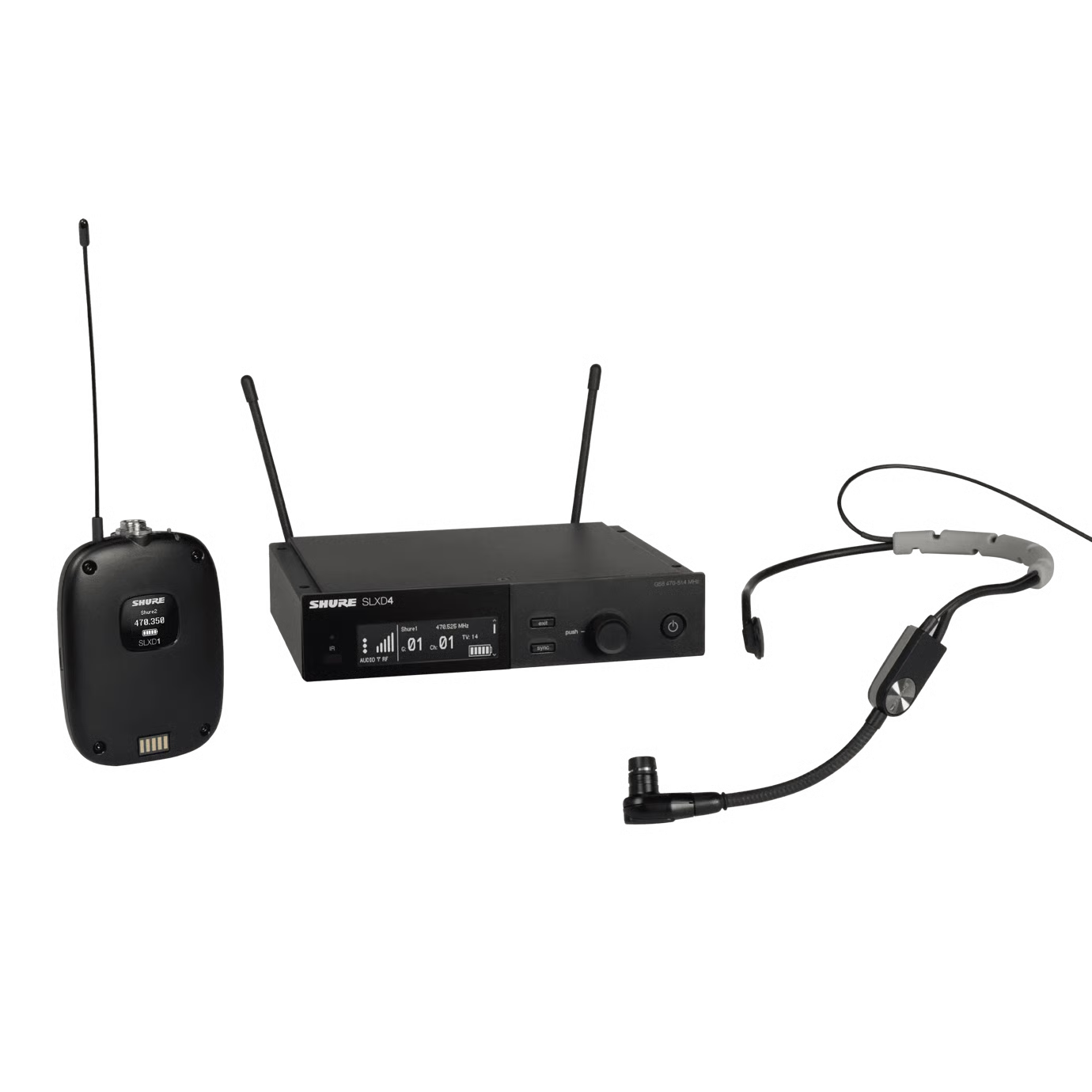 SLXD14/SM35 Sistema inalámbrico con transmisor de cuerpo SLXD1 y micrófono con auriculares SM35