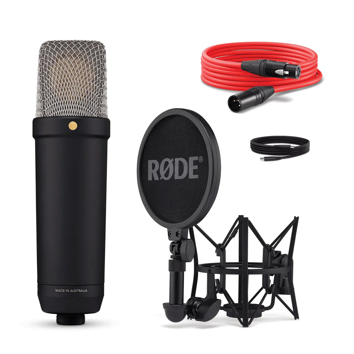 Rode NT1 5th Generation Black - Micrófono condensador de estudio, XLR-USBC