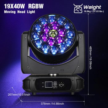 BD-LM1940K KIT X2 LED 19x40W ZOOM B-EYE + FLIGHT CASE