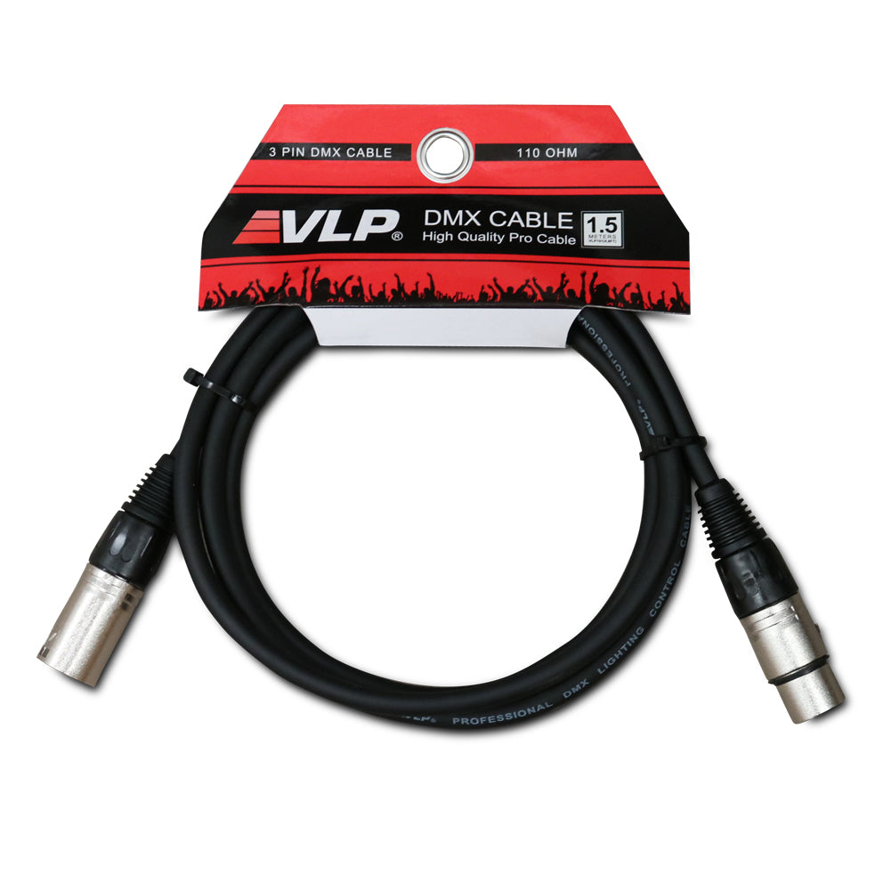 CABLE DMX 1,5M XLR 3-PIN CONECTOR METALICO