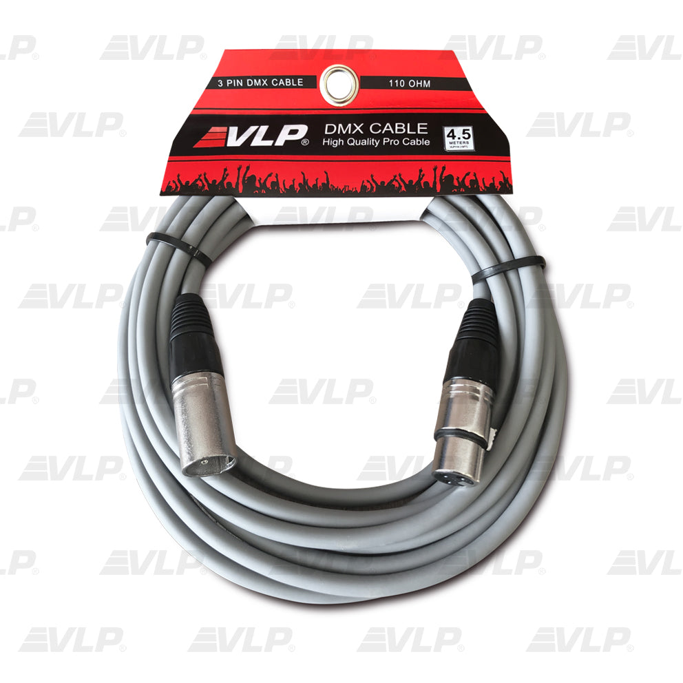 CABLE DMX 4.5M XLR 3-PIN CONECTOR METALICO