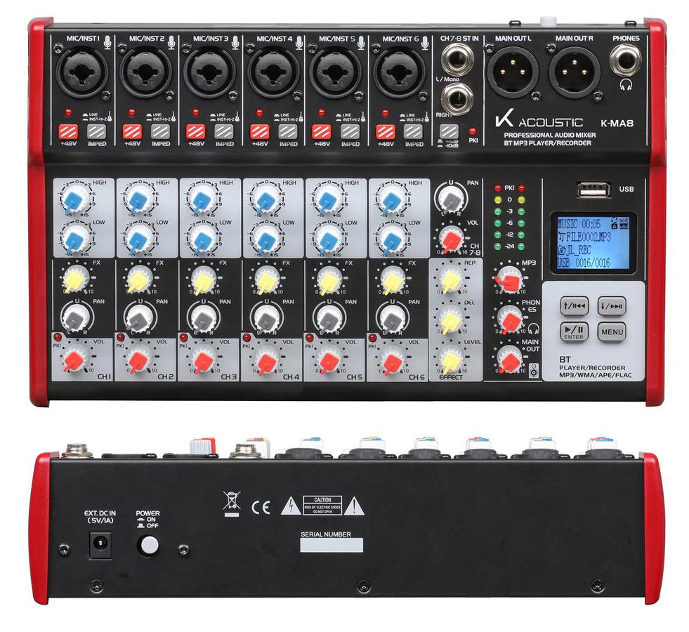 K-ACOUSTIC K-MA8 Consola de audio