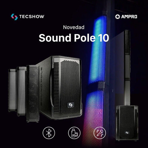 Sistema Array Portatil Activo Tecshow Sound Pole 10 Eq