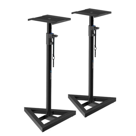 Roxtone PSS-110 Kit Par de soporte para monitor, base triangular de altura ajustable