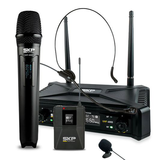 SKP UHF 400D Kit Micrófono Inalámbrico