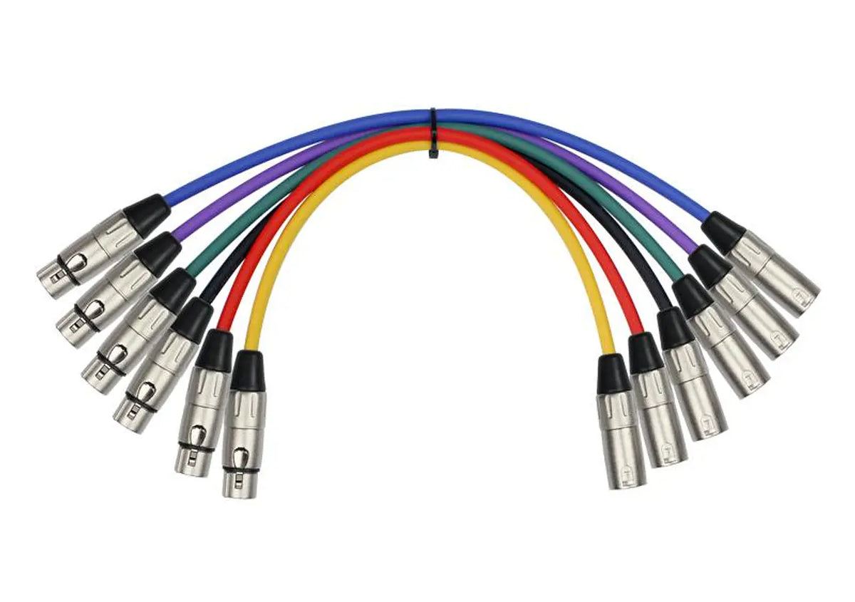 Juego 6 Cables Microfono 0,6M Xlr Macho-Hembra Mp6-480-0.6M