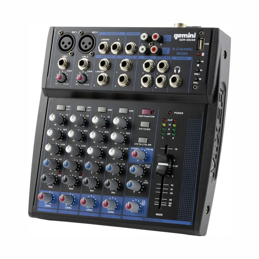 Gemini GEM-08USB Consola de Audio Análogo
