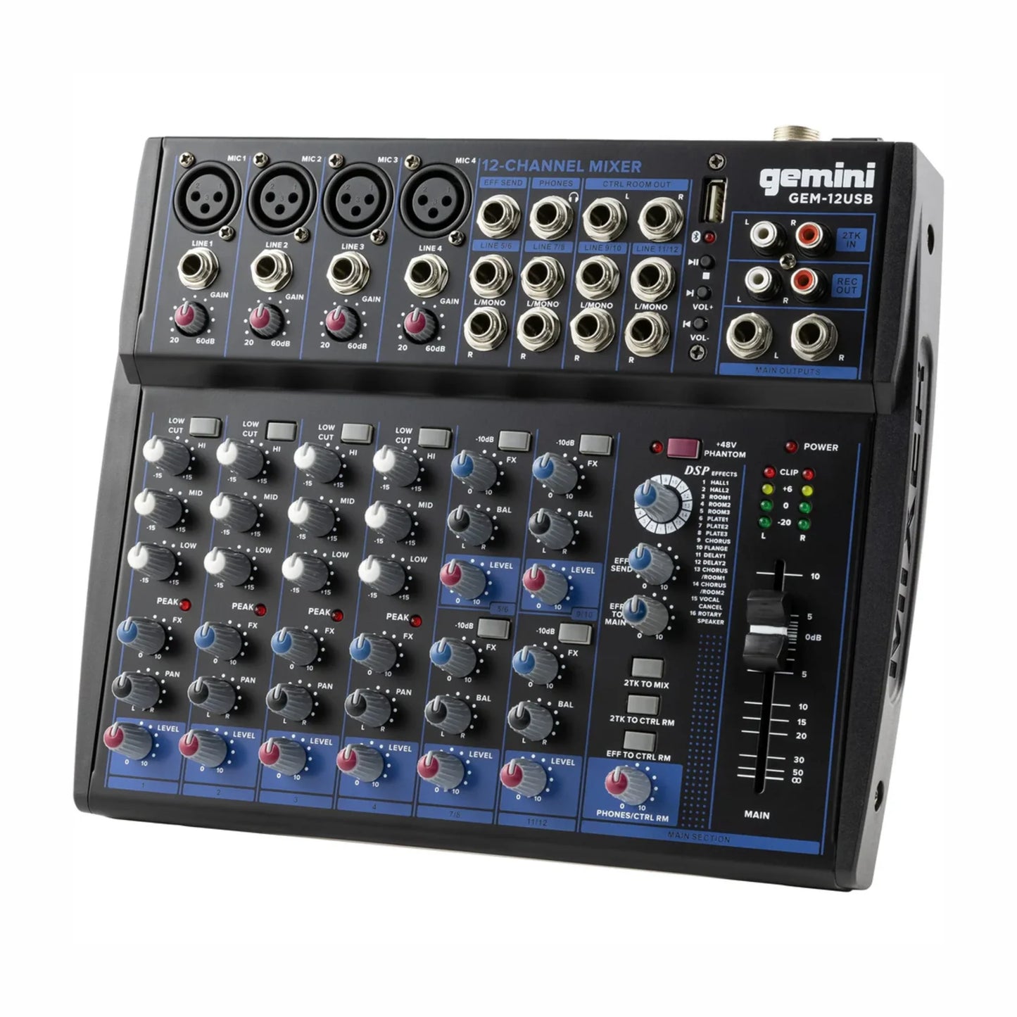 Gemini GEM-12USB Consola de Audio Análoga