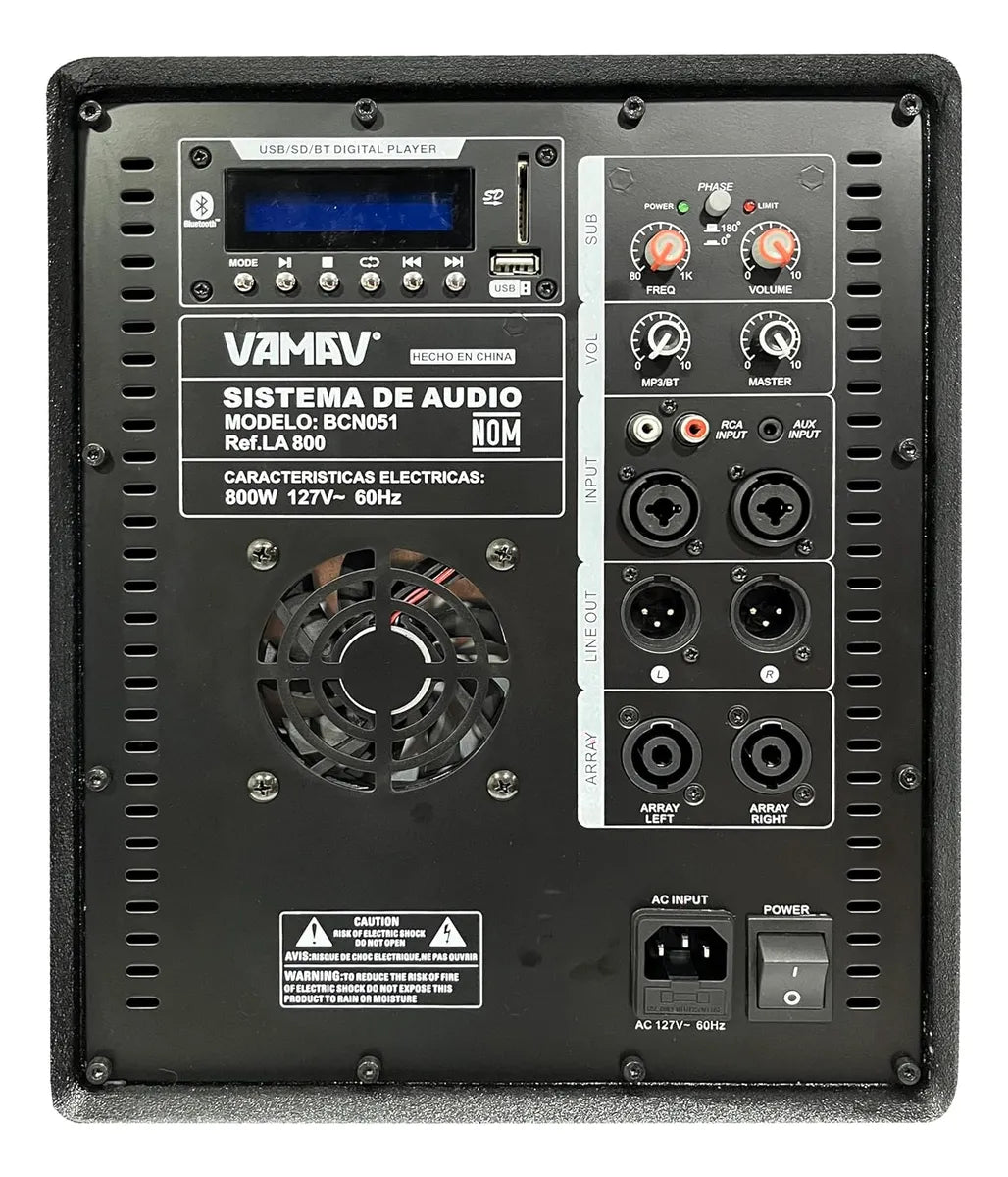 Vamav LA 800 Sistema Mini Array 18″ 500W + 2*150W RMS