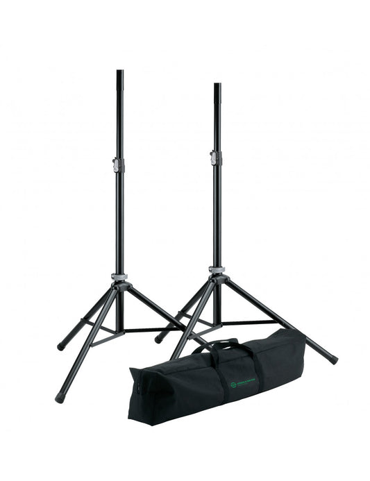 K&M 21449-000-55 - Atril de parlante color negro con bolso