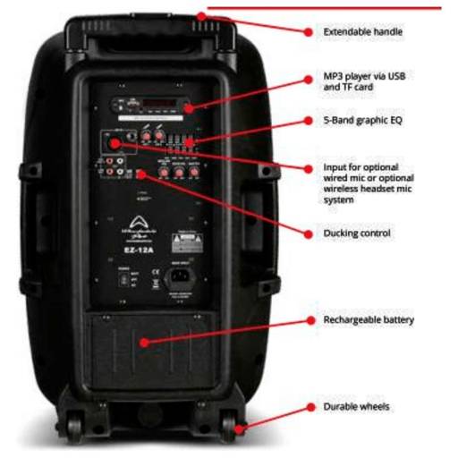 Caja activa portátil Wharfedale EZ-15A-A - 15 pulgadas (Banda A)