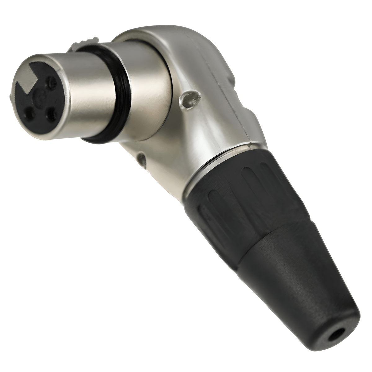 REAN RC3FR Conector XLR hembra de 3 pines en ángulo 90°, niquelado