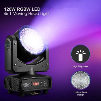 BD-LM120 LED MOVING HEAD WASH 120W RGBW + RING