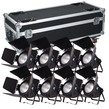 BD-LC001HK KIT X 8 COB LED PAR KING 100W + FLIGHT CASE
