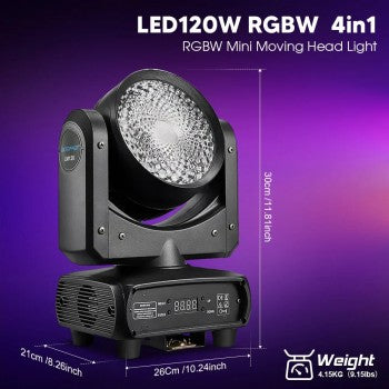 BD-LM120 LED MOVING HEAD WASH 120W RGBW + RING