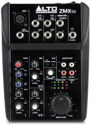 Alto Professional ZMX52 Mezclador 5 Canales