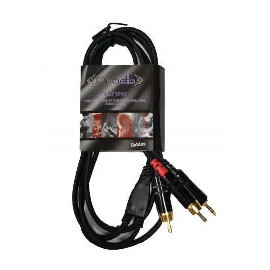 Cable Mini-plug –  2 RCA Prodb 3 metros