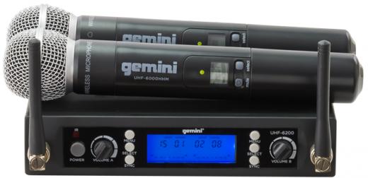 Gemini UHF-6200M, Sistema Inalambrico Mano Doble UHF