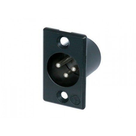Neutrik NC3MP-BAG XLR macho panel rectangular negro
