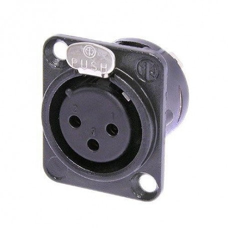 Neutrik NC3FD-L-BAG-1 XLR hembra panel cuadrado negro