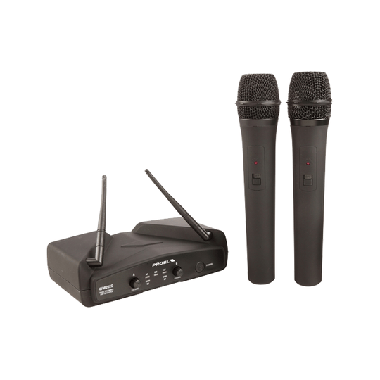 WM202DM – Sistema inalámbrico doble, micrófonos de mano UHF